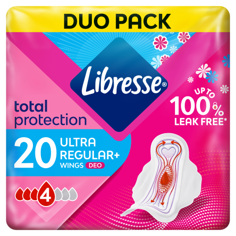 Libresse Ultra Regular+ Deo enyhén illatosított egészségügyi betét 20 db termékhez kapcsolódó kép