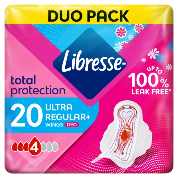 Libresse Ultra Regular+ Deo enyhén illatosított egészségügyi betét 20 db termékhez kapcsolódó kép