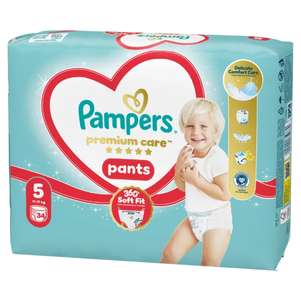 Pampers Premium Care Bugyipelenka, Méret: 5, 34 db Pelenka, 11kg-17kg termékhez kapcsolódó kép