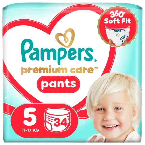 Pampers Premium Care Bugyipelenka, Méret: 5, 34 db Pelenka, 11kg-17kg termékhez kapcsolódó kép