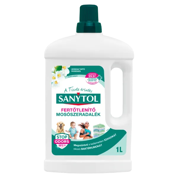 Sanytol Fehér virágok klórmentes fertőtlenítő mosószeradalék 1 l termékhez kapcsolódó kép
