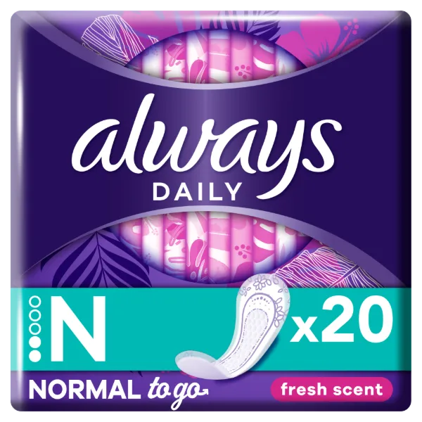 Always Dailies Normal To Go Fresh Tisztasági Betét, 20 db termékhez kapcsolódó kép