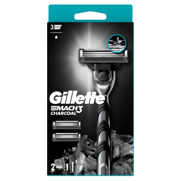 Gillette Mach3 Charcoal Férfi Borotva, 1 db Gillette 3 Pengés Borotva, Gillette Borotvabetétek termékhez kapcsolódó kép