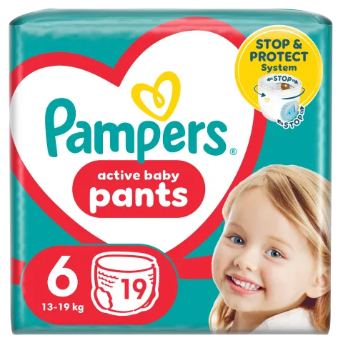 Pampers Active Baby Bugyipelenka, Méret 6, 19 Bugyipelenka, 13kg-19kg termékhez kapcsolódó kép