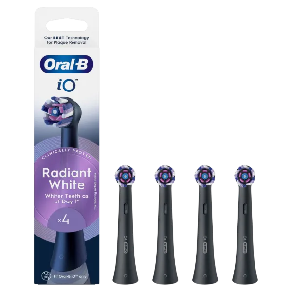Oral-B iO Series Radiant White, Fekete, Eredeti Fogfehérítő Fogkefefej, 4 termékhez kapcsolódó kép