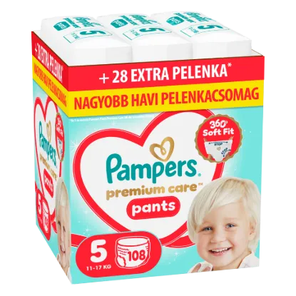 Pampers Premium Care Bugyipelenka, Méret: 5, 108 db Pelenka, 11kg-17kg termékhez kapcsolódó kép