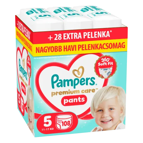 Pampers Premium Care Bugyipelenka, Méret: 5, 108 db Pelenka, 11kg-17kg termékhez kapcsolódó kép