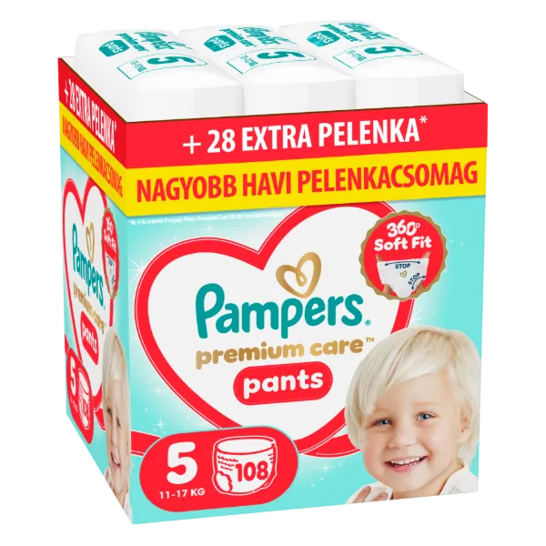 Pampers Premium Care Bugyipelenka, Méret: 5, 108 db Pelenka, 11kg-17kg termékhez kapcsolódó kép