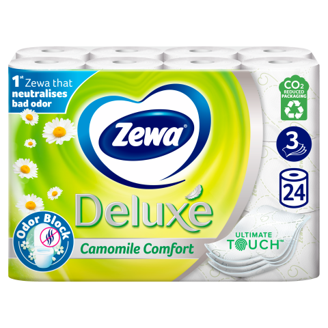 Zewa Deluxe Camomile Comfort toalettpapír 3 rétegű 24 tekercs termékhez kapcsolódó kép
