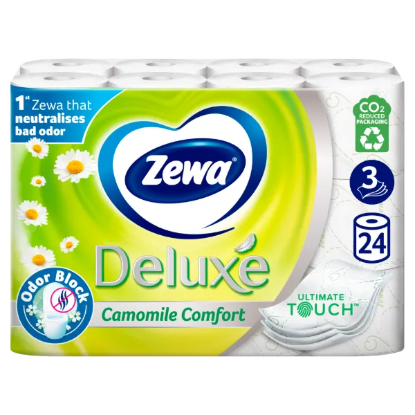 Zewa Deluxe Camomile Comfort toalettpapír 3 rétegű 24 tekercs termékhez kapcsolódó kép