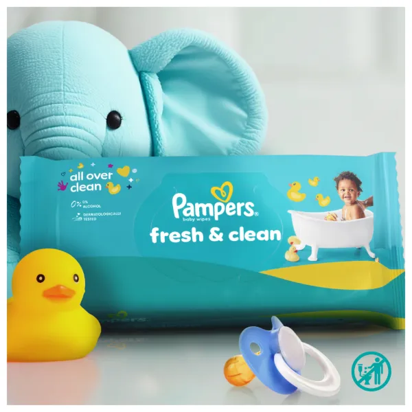 Pampers Fresh Clean Baby Nedves Törlőkendő, 12 Csomag x 52 Törlőkendő db Baba Nedves Törlőkendő termékhez kapcsolódó kép