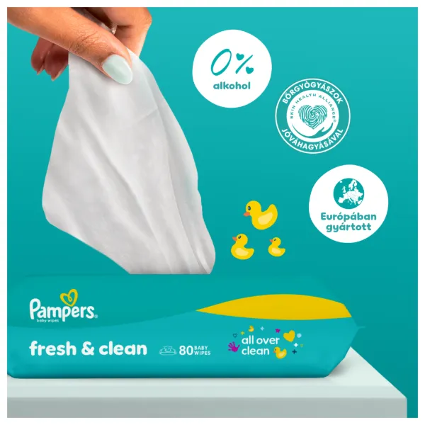 Pampers Fresh Clean Baby Nedves Törlőkendő, 12 Csomag x 52 Törlőkendő db Baba Nedves Törlőkendő termékhez kapcsolódó kép