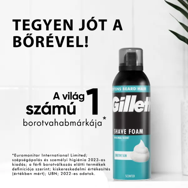 Gillette Classic Sensitive Borotvahab, Érzékeny Bőrre, 250 ml termékhez kapcsolódó kép
