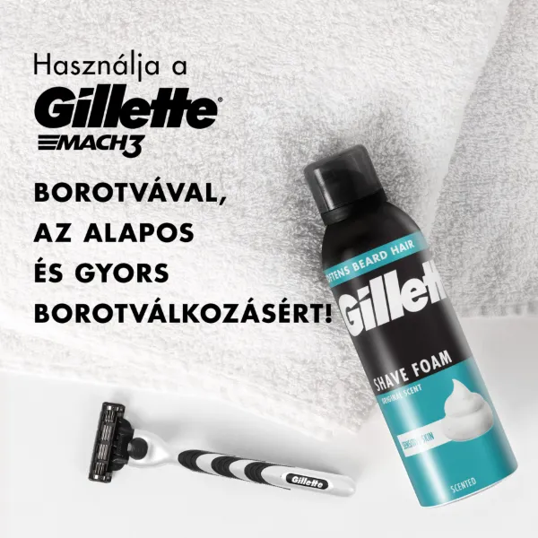 Gillette Classic Sensitive Borotvahab, Érzékeny Bőrre, 250 ml termékhez kapcsolódó kép