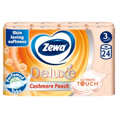 Zewa Deluxe Cashmere Peach toalettpapír 3 rétegű 24 tekercs termékhez kapcsolódó kép