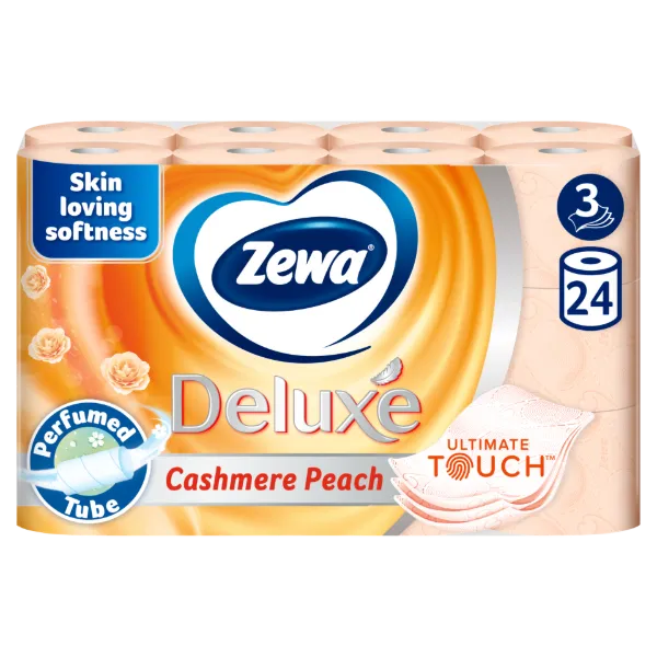 Zewa Deluxe Cashmere Peach toalettpapír 3 rétegű 24 tekercs termékhez kapcsolódó kép