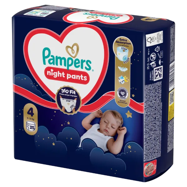 Pampers Night Bugyipelenka, Méret: 4, 25 db Pelenka, 9kg-15kg termékhez kapcsolódó kép