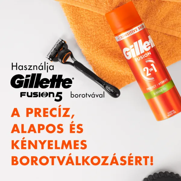 Gillette Fusion Borotvazselé Mandulaolajjal, Érzékeny Bőrre, 200ml termékhez kapcsolódó kép