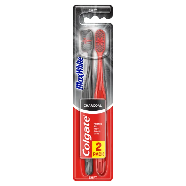 Colgate Max White Charcoal lágy fogkefe 2 db termékhez kapcsolódó kép