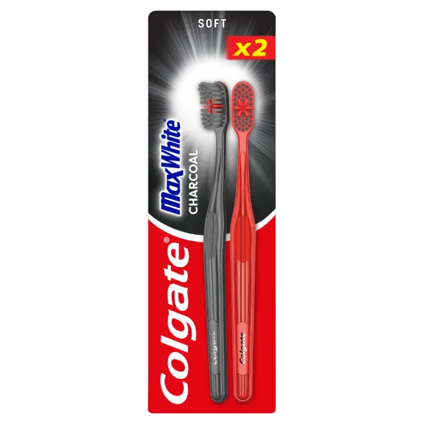 Colgate Max White Charcoal lágy fogkefe 2 db termékhez kapcsolódó kép