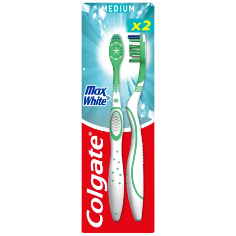 Colgate fogkefe 2db Max White Medium közepes sörtékkel termékhez kapcsolódó kép