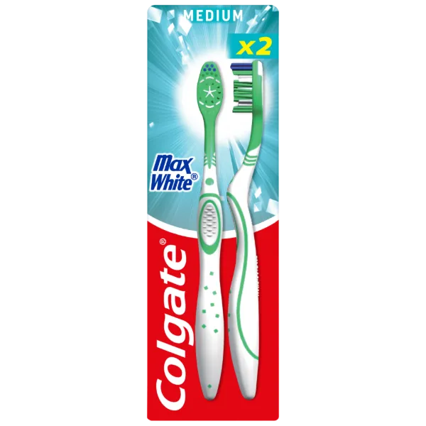 Colgate fogkefe 2db Max White Medium közepes sörtékkel termékhez kapcsolódó kép
