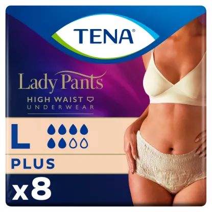 Tena Lady Pants Crème inkontinencia fehérnemű magasított derékrésszel L 8 db termékhez kapcsolódó kép