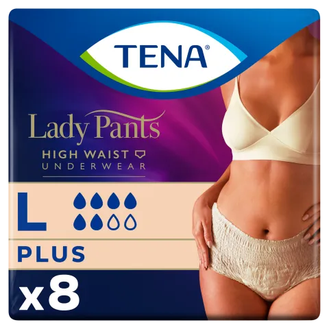 Tena Lady Pants Crème inkontinencia fehérnemű magasított derékrésszel L 8 db termékhez kapcsolódó kép