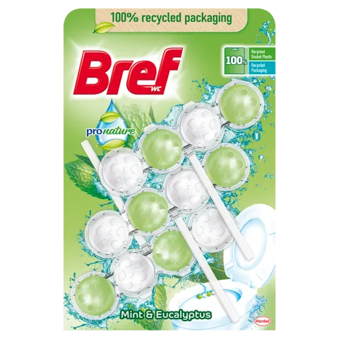 Bref ProNature Mint & Eucalyptus WC frissítő 3 x 50 g termékhez kapcsolódó kép