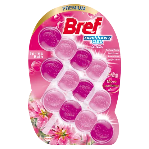 Bref Brilliant Gel Spring Rain WC frissítő 3 x 42 g termékhez kapcsolódó kép