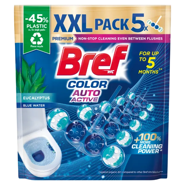 Bref Color Auto Active Eucalyptus WC frissítő 5 x 50 g (250 g) termékhez kapcsolódó kép