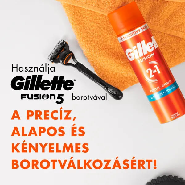 Gillette Fusion Hidratáló Borotvazselé Férfiak Számára, Kakaóvajjal, 200ml termékhez kapcsolódó kép
