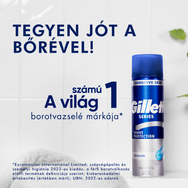 Gillette Series Revitalizáló Borotvazselé Zöld Teával, Férfiaknak, 200ml termékhez kapcsolódó kép