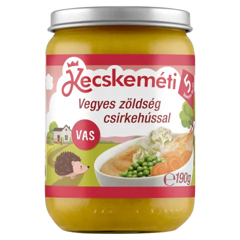 Kecskeméti vegyes zöldség csirkehússal bébiétel 5 hónapos kortól 190 g termékhez kapcsolódó kép
