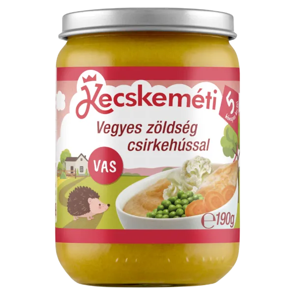 Kecskeméti vegyes zöldség csirkehússal bébiétel 5 hónapos kortól 190 g termékhez kapcsolódó kép