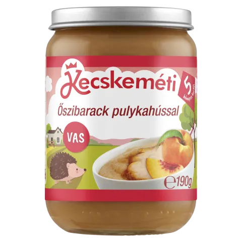 Kecskeméti őszibarack pulykahússal bébiétel 5 hónapos kortól 190 g termékhez kapcsolódó kép