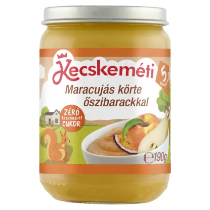Kecskeméti maracujás körte őszibarackkal bébidesszert 5 hónapos kortól 190 g termékhez kapcsolódó kép