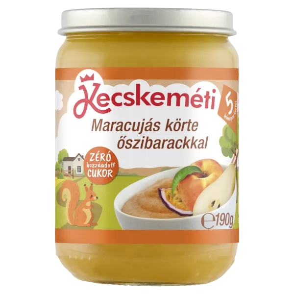 Kecskeméti maracujás körte őszibarackkal bébidesszert 5 hónapos kortól 190 g termékhez kapcsolódó kép