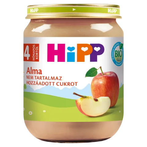 HiPP bio alma gyümölcsdesszert 4 hónapos kortól 125 g termékhez kapcsolódó kép