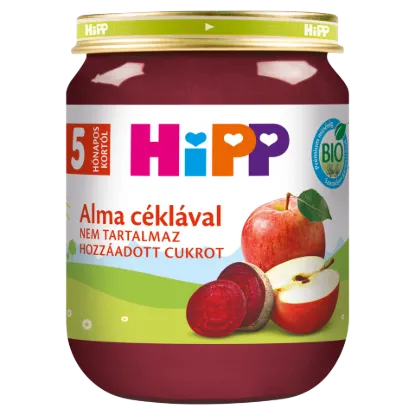 HiPP bio alma céklával bébidesszert 5 hónapos kortól 125 g termékhez kapcsolódó kép