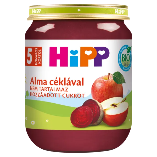 HiPP bio alma céklával bébidesszert 5 hónapos kortól 125 g termékhez kapcsolódó kép