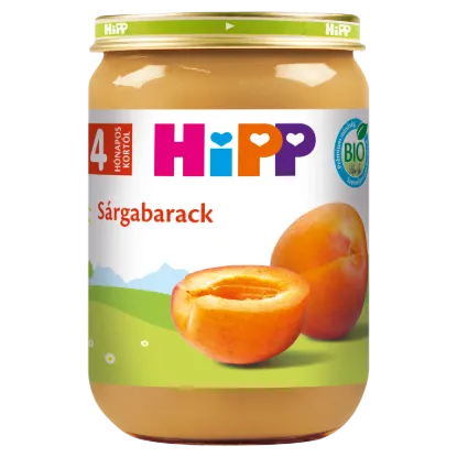 HiPP bio sárgabarack bébidesszert 4 hónapos kortól 190 g termékhez kapcsolódó kép