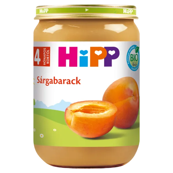 HiPP bio sárgabarack bébidesszert 4 hónapos kortól 190 g termékhez kapcsolódó kép