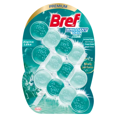 Bref Brilliant Gel Alpine Lake WC frissítő 3 x 42 g termékhez kapcsolódó kép