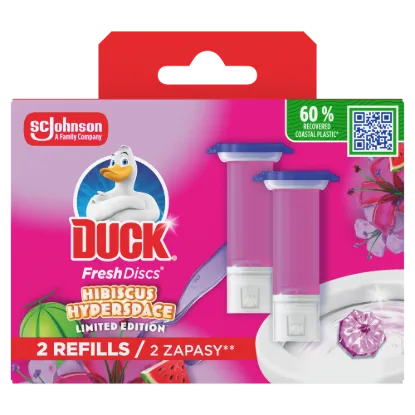Duck Fresh Discs zselés WC-öblítő korong utántöltő 2x36ml Hibiscus Hyperspace termékhez kapcsolódó kép
