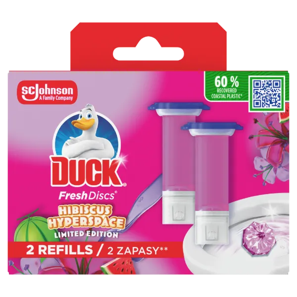 Duck Fresh Discs zselés WC-öblítő korong utántöltő 2x36ml Hibiscus Hyperspace termékhez kapcsolódó kép