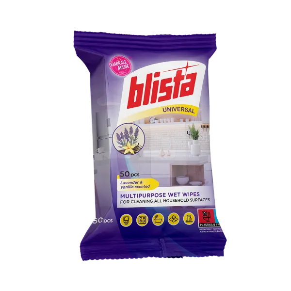 BLISTA nedves törlőkendő UNIVERZÁLIS 50/1 - levendula/vanília illat termékhez kapcsolódó kép