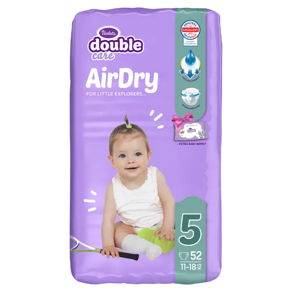 Violeta Double Care Air Dry Nadrágpelenka 5-ös méret (11-25 kg) 52db + 40db ajándék törlőkendő termékhez kapcsolódó kép
