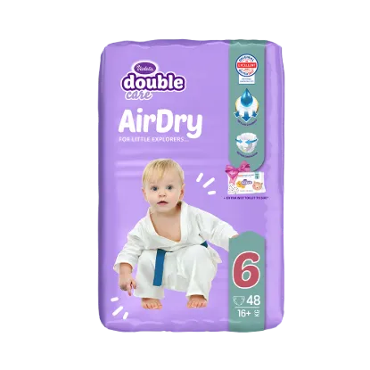 Violeta Double Care Air Dry Nadrágpelenka 6-os méret (16+ kg) 48db +40db ajándék nedves toalettpapír termékhez kapcsolódó kép