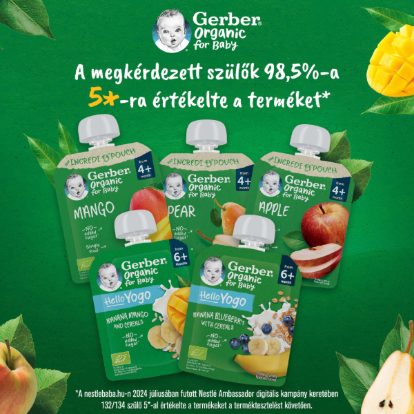 GERBER ORGANIC GYUMOLCSPURE MANGO 4+ HO 80 g termékhez kapcsolódó kép